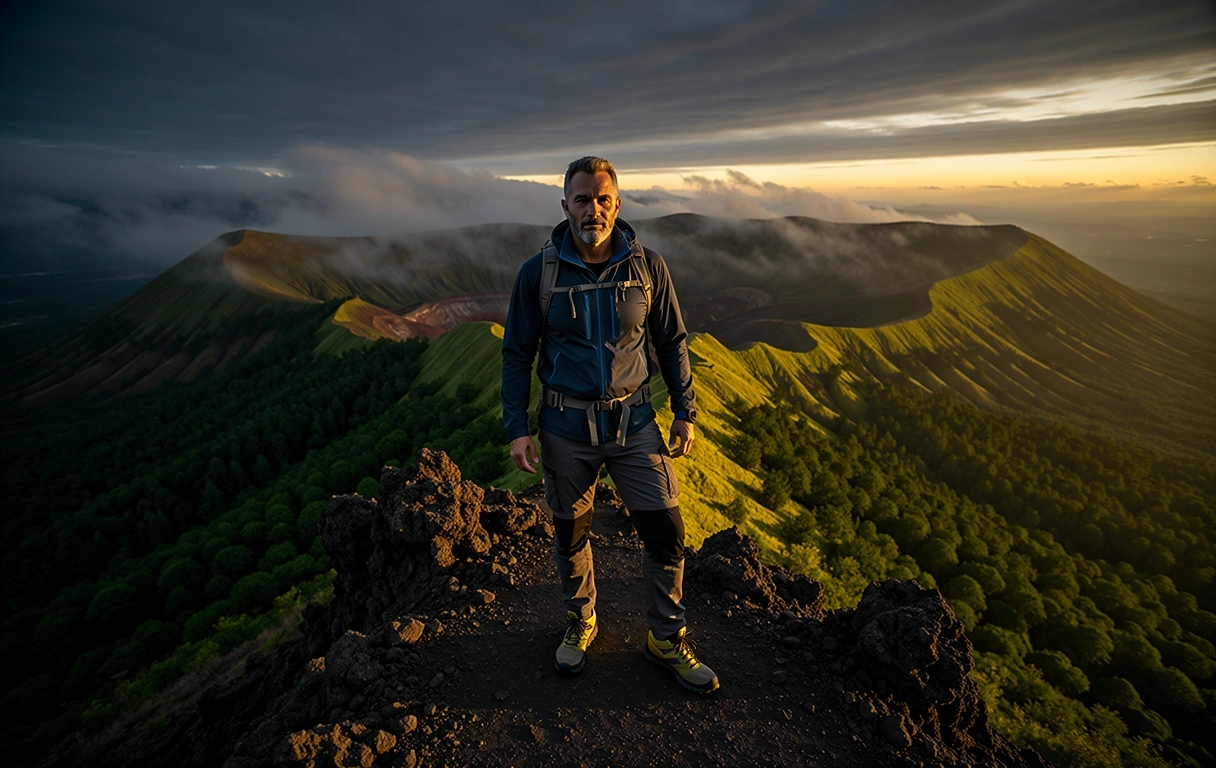 High-altitude vantage point in the Indonesian highlands